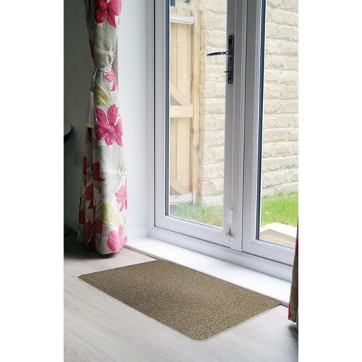JVL Dirt Guard Plain Cotton Barrier Doormat 50 x 75cm Coffee