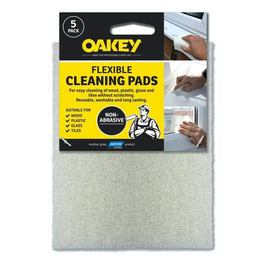 Oakey Hand Abrasive Cleaning Pad White Pack 5