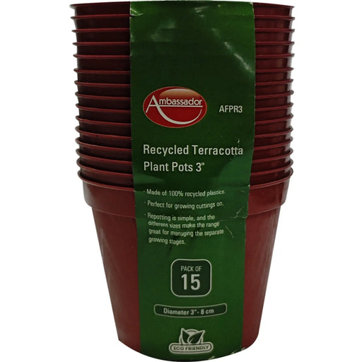 Ambassador Terracotta Plant Pots 3" Pack 15