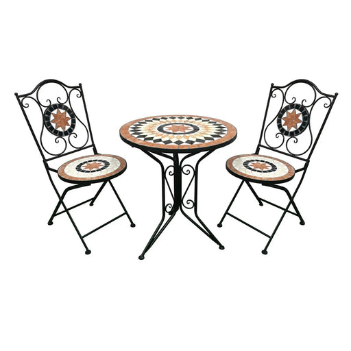 SupaGarden Mosaic Bistro Set Burnt Orange