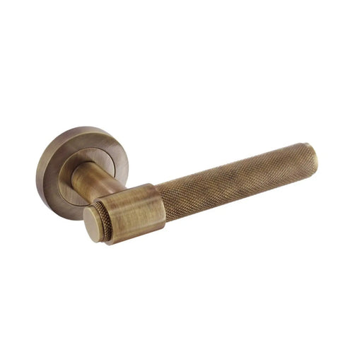Smiths Architectural Knurled Loop Lever On Rose Antique Brass