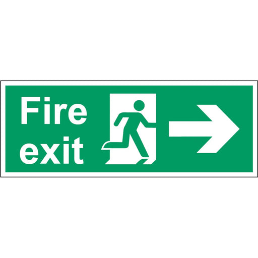 Securit Fire Exit Arrow Right 400mmx150mm