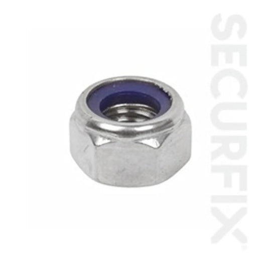 Securfix Nylon Locking Nut Zinc Plated M5 100 Pack