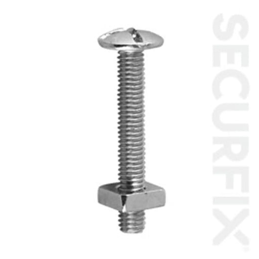 Securfix Roof Bolt Zinc Plated M6X30mm 25 Pack