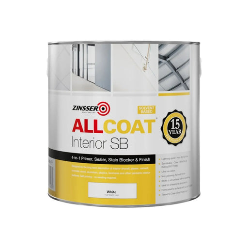 Zinsser Allcoat Solvent Based Stain Killer White Matt 2.5L