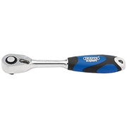 Draper 26502 Draper Expert Soft Grip Reversible Ratchet, 1/4" Sq. Dr., 72 Tooth