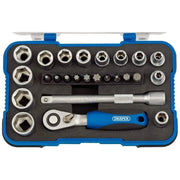 Draper 16354 Metric Socket Set, 1/4" Sq. Dr. (25 Piece)