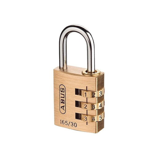 Abus Mechanical 165/30 30mm Solid Brass Body Combination Padlock (3-Digit) Carded
