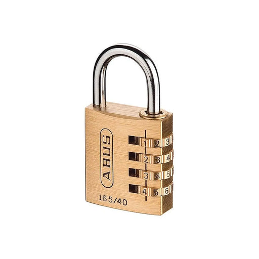 Abus Mechanical 165/40 40mm Solid Brass Body Combination Padlock (4-Digit) Carded
