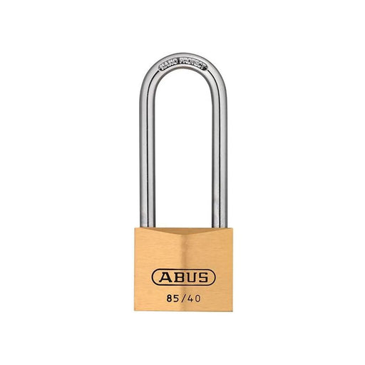 Abus Mechanical 85/40mm Brass Padlock 63mm Long Shackle Carded
