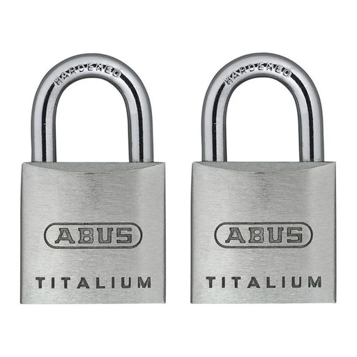 Abus Mechanical 64TI/20mm TITALIUM™ Padlock Carded Twin Pack