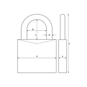 Abus Mechanical 90RK/50 TITALIUM™ Padlock Closed Shackle Carded