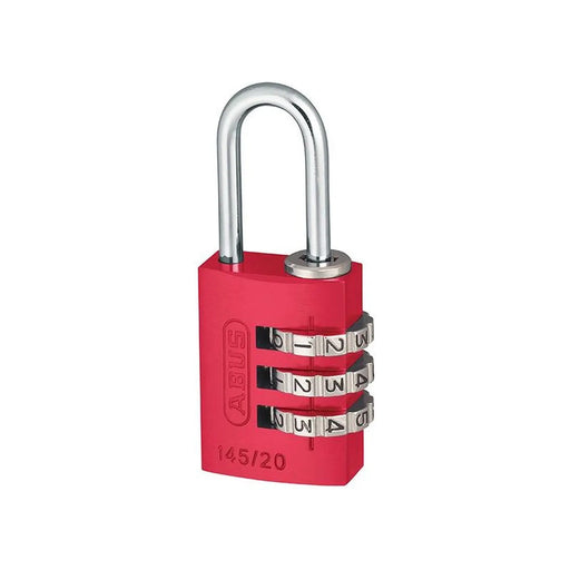 Abus Mechanical 145/20 20mm Aluminium Combination Padlock Red 46569