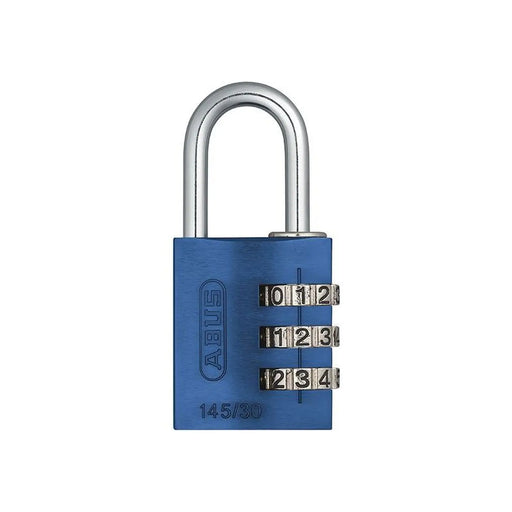 Abus Mechanical 145/30 30mm Aluminium Combination Padlock Blue 46577