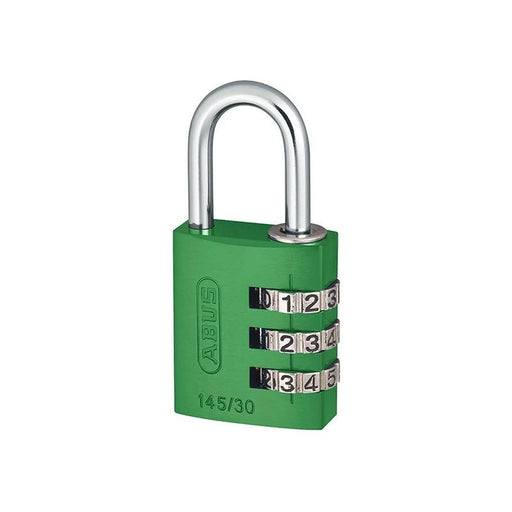 Abus Mechanical 145/30 30mm Aluminium Combination Padlock Green 46580
