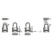 Abus Mechanical 190/60 60mm Heavy-Duty Combination Padlock Closed Shackle (4-Digit) Carded