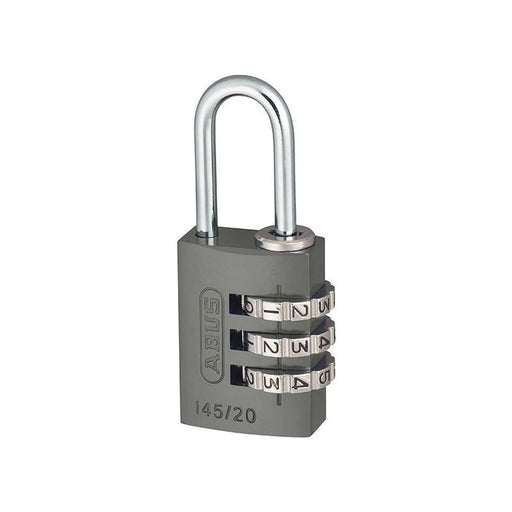 Abus Mechanical 145/20 20mm Aluminium Combination Padlock Titanium 46576