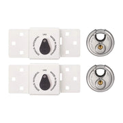 Abus Mechanical 141/200 Diskus® Integral Van Lock White & 26/70mm Diskus® Padlock Twin Pack
