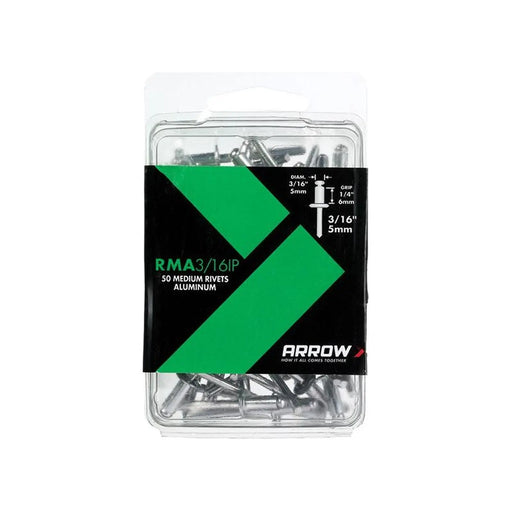 Arrow RMA 3/16IP Aluminium Rivets 3/16in Medium Pack of 50