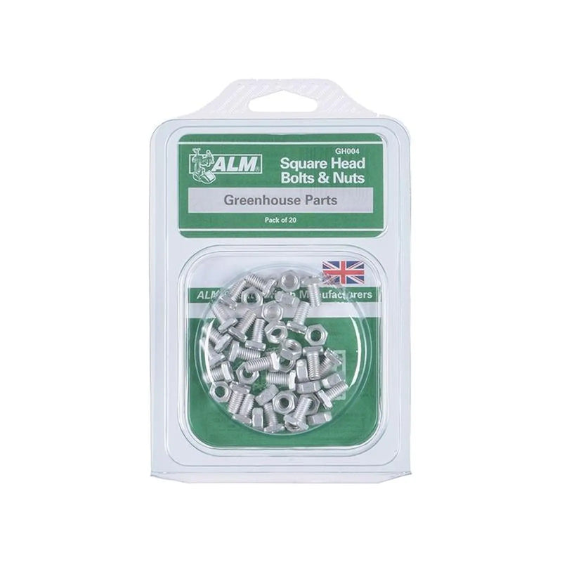 Alm Manufacturing GH004 Square Glaze Bolts & Nuts Pack of 20