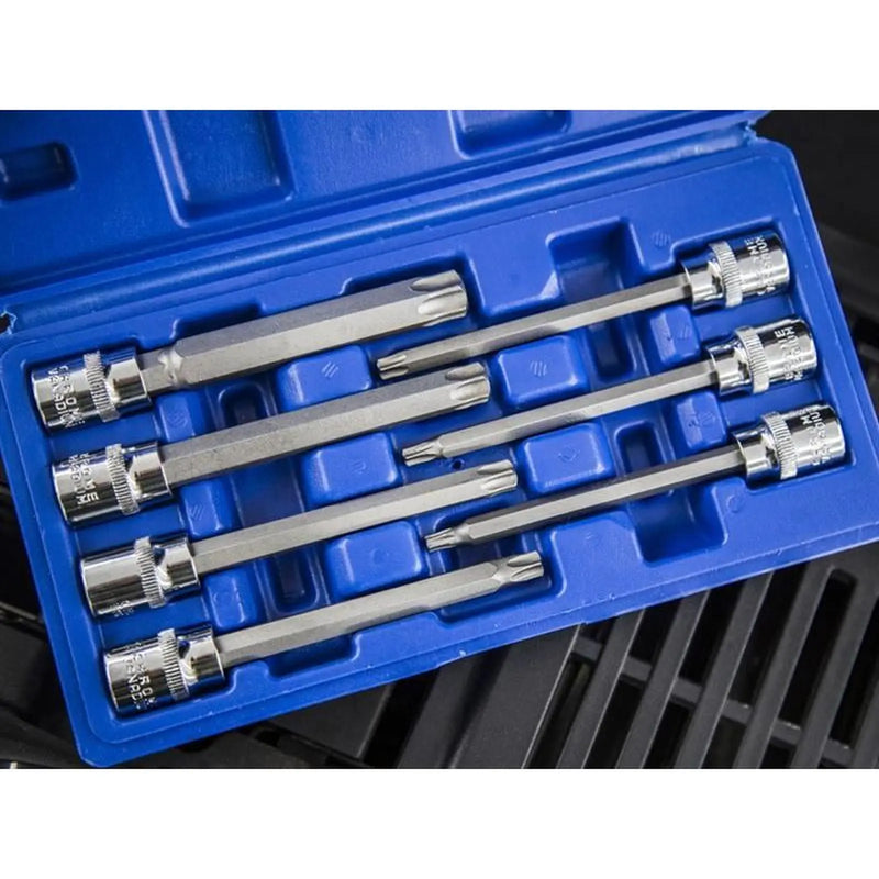 Bluespot Tools 3/8in Drive Extra Long TORX Socket Bit Set, 7 Piece