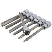 Bluespot Tools 3/8in Drive Extra Long Hex Socket Bit Set, 7 Piece