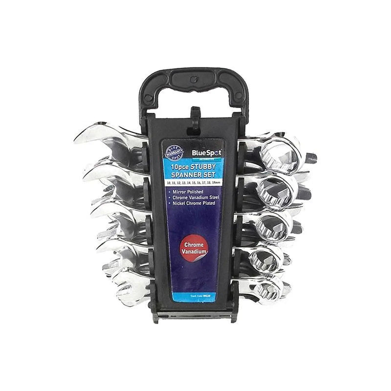 Bluespot Tools Stubby Combination Spanner Set, 10 Piece