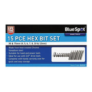 Bluespot Tools Hex Bit Set, 15 Piece