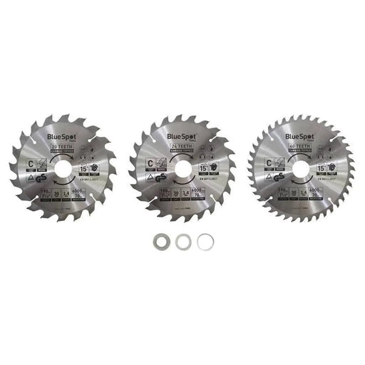 Bluespot Tools 190mm Circular Saw Blade Set, 3 Piece