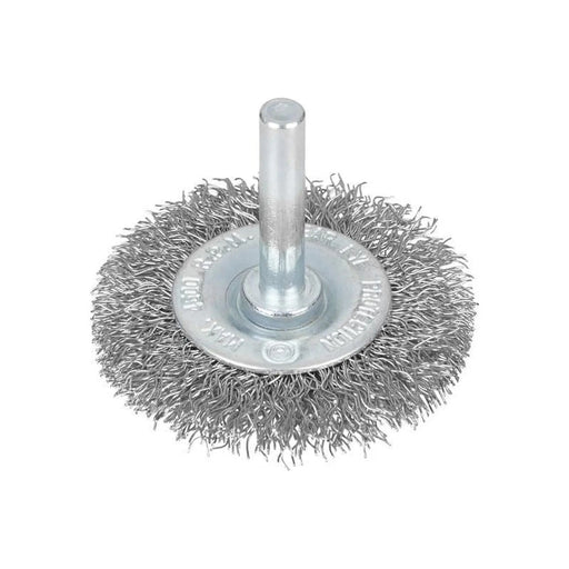 Bluespot Tools Flat Steel Wire Wheel Brush 50mm x 6mm Arbor