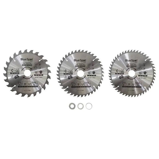 Bluespot Tools 210mm Circular Saw Blade Set, 3 Piece