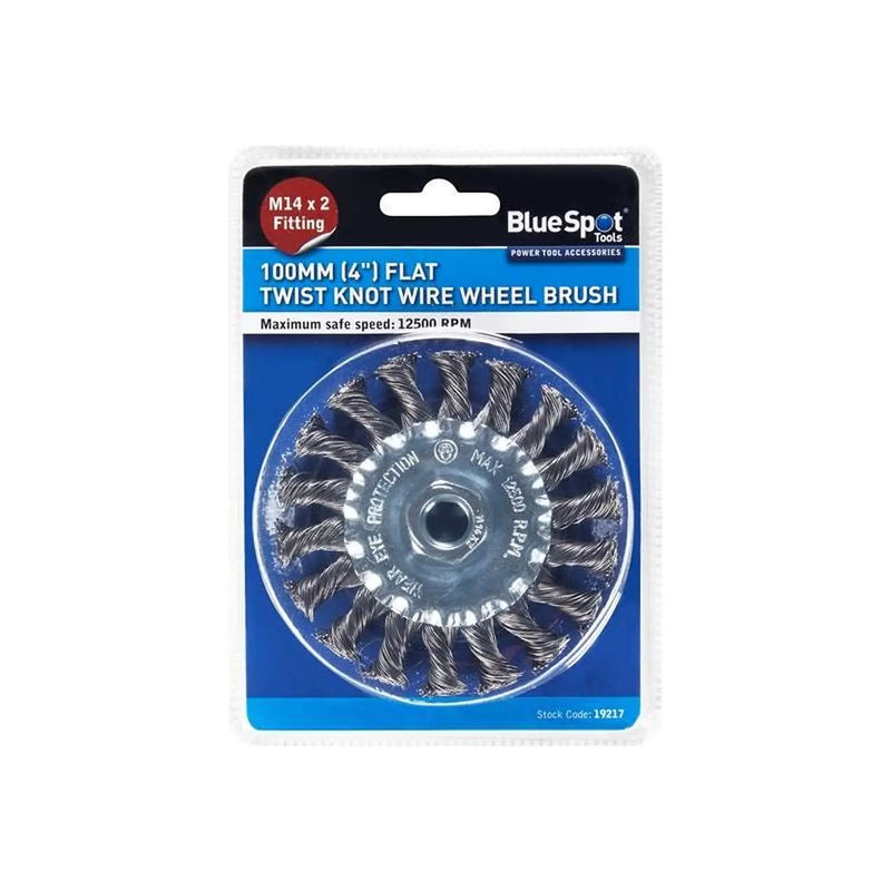 Bluespot Tools Flat Twist Knot Wire Wheel 100mm M14 X 2