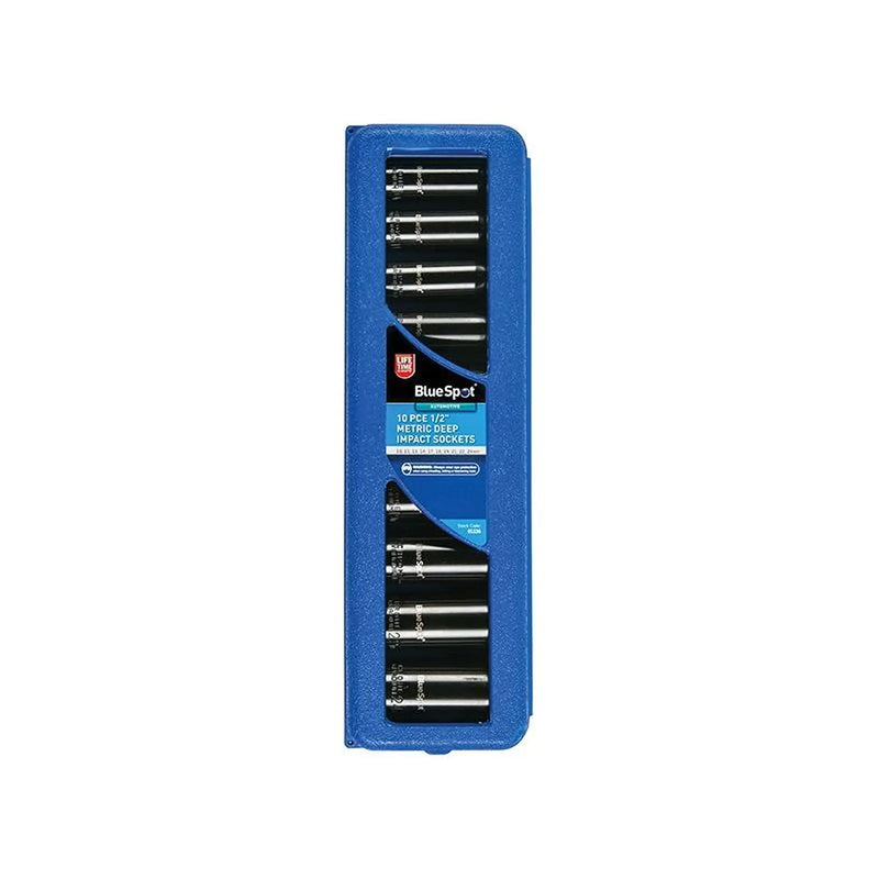Bluespot Tools 1/2in Metric Deep Impact Socket Set 10-24mm, 10 Piece
