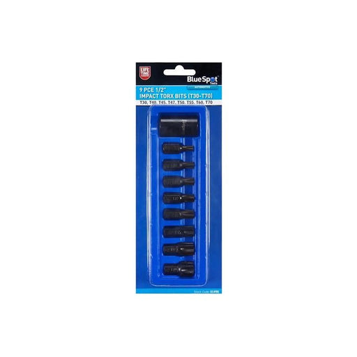 Bluespot Tools 1/2in Impact TORX Bit Set, 9 Piece