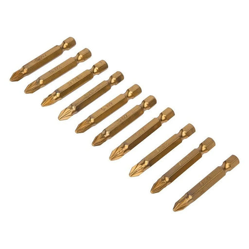 Bluespot Tools Titanium Coated Screwdriver Bits PZ2 x 50mm (Pack 10)