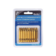 Bluespot Tools Titanium Coated Screwdriver Bits PZ2 x 50mm (Pack 10)