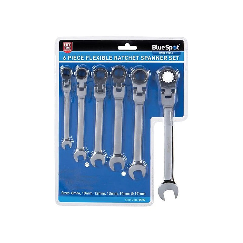 Bluespot Tools Flexible Head Ratchet Set, 6 Piece