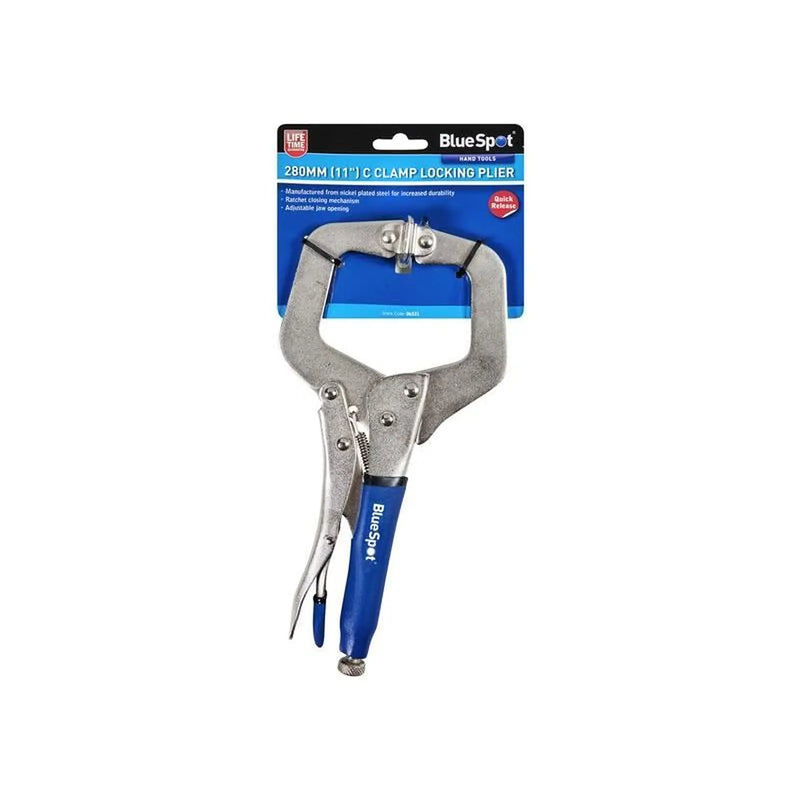 Bluespot Tools Locking C-Clamp with Swivel Pads 280mm (11in)