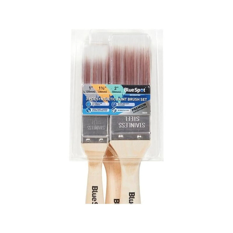 Bluespot Tools Synthetic Paint Brush Set, 3 Piece