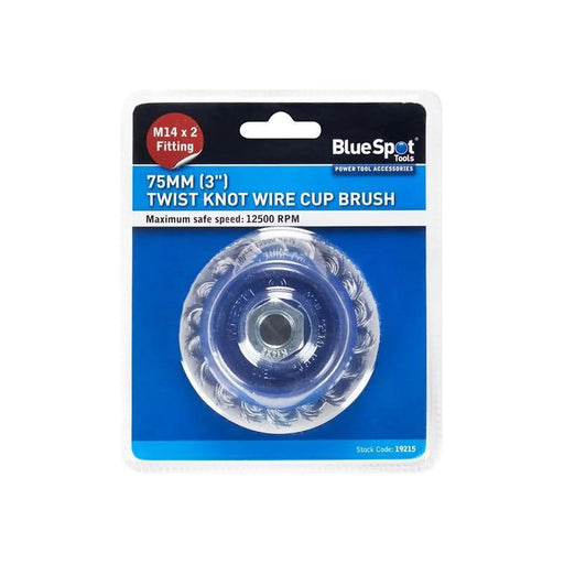 BlueSpot Tools Twist Knot Cup Brush 75mm M14