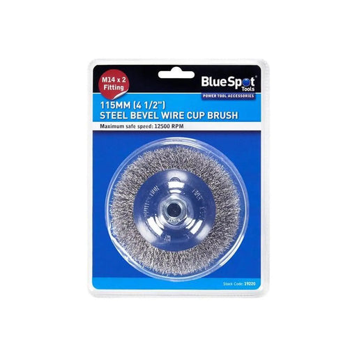 Bluespot Tools Steel Bevel Wire Cup Brush 115mm M14 X 2