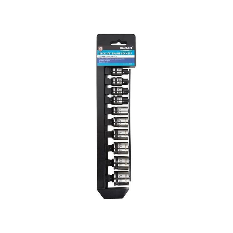 Bluespot Tools 3/8in Drive Spline Socket Set Metric, 10 Piece