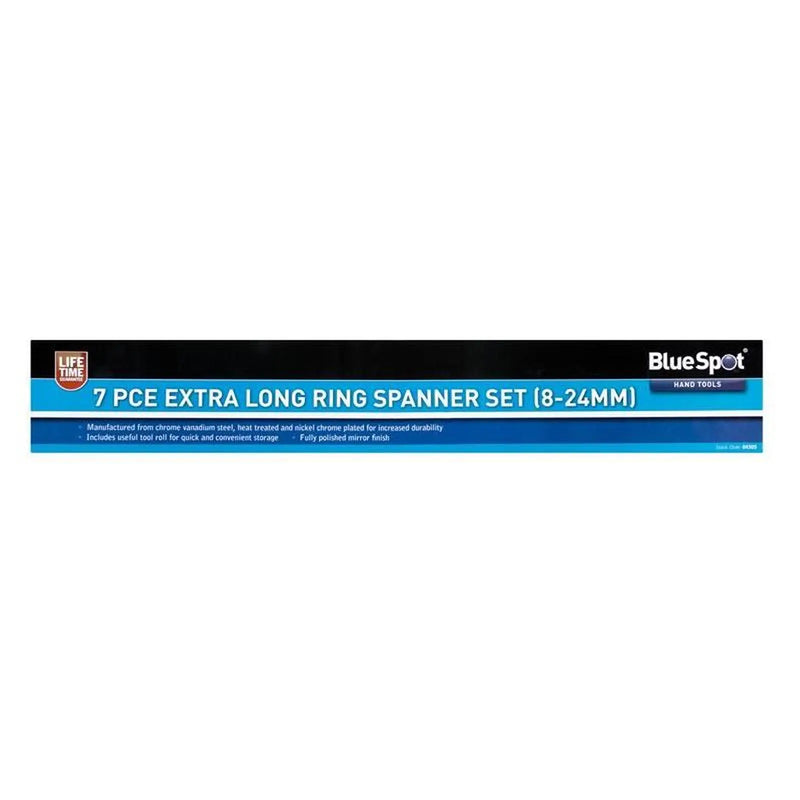 Bluespot Tools Extra Long Ring Spanner Set, 7 Piece