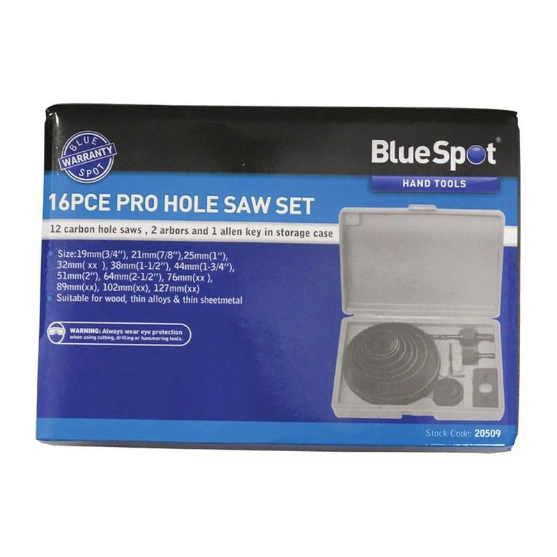Bluespot Tools Multi Holesaw Set, 16 Piece 19-127mm