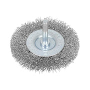 Bluespot Tools Flat Steel Wire Wheel Brush 75mm x 6mm Arbor