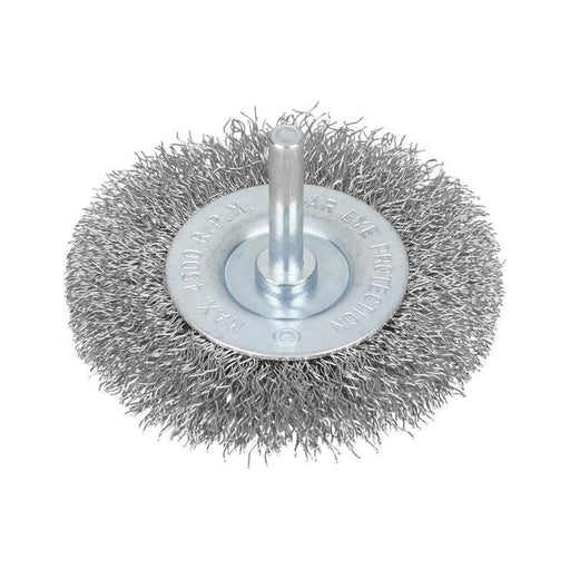 Bluespot Tools Flat Steel Wire Wheel Brush 75mm x 6mm Arbor