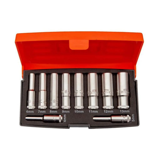 Bahco S0810L 1/4in Drive Deep Socket Set, 10 Piece