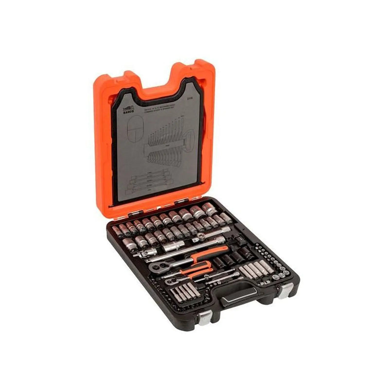 Bahco S106 1/4in &1/2in DriveSocket & Spanner Set, 106 Piece