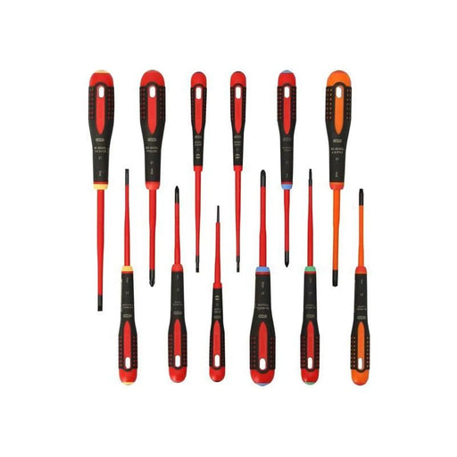 Bahco BE-9878SL ERGO™ Slim VDE Insulated Screwdriver Set, 12 Piece