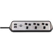 Brennenstuhl estilo Corner Extension Lead 240V 3-Gang 13A Black 2m